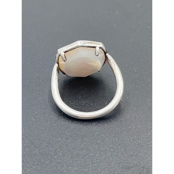 Kendra Scott Mother of Pearl Davis Sterling Silver Cocktail Ring Sz 5 - Picture 8 of 14